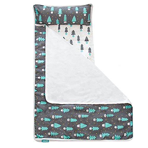 Toddler Nap Mat For Boys With Removeble Pillow And Fleece Minky Blanket, Warm & Skin-Friendly, Lightweight Kids Nap Mats Perfect For Preschool Daycare, Travel Sleeping Bag, Fit Standard Cot #TOP2