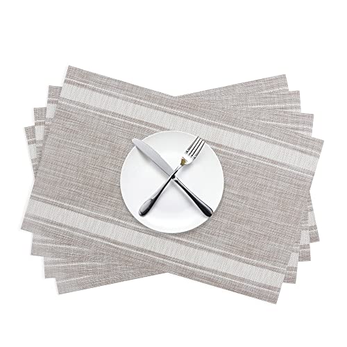 Karlesi Placemats Set Of 6 And Table Runner Set,Washable Easy Clean Pvc Heat Resistant Farmhouse Modern For Various Tables Decorate In Kitchen Dinner Restaurant(White) #TOP1