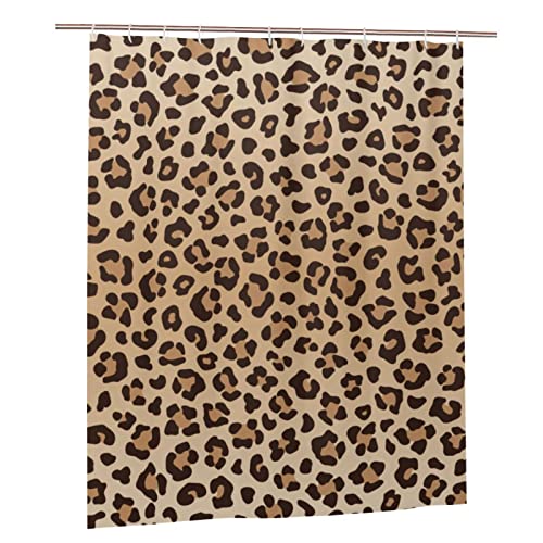 Fiokroo Leopard Print Shower Curtain 60X72In Waterproof Polyester Fabric Animal Skin Texture Bath Curtain With 12 Hooks, Shower Curtains Sets For Home Bathroom Decor #TOP6