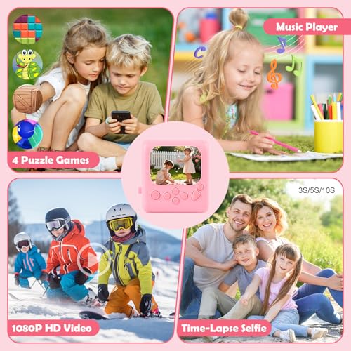 Image of Kids Instant Print Camera,1080P Digital Camera for Kids with 32GB Card & 3 Rolls Printing Paper,4 6 7 8 9 10 Year Old Girls Boys Christmas Birthday Gifts, Instant Print Toys for Girls 6-8 8-10(Pink)