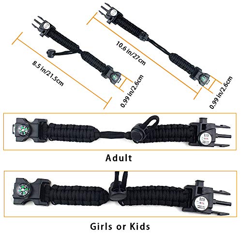 Daarcin Survival Paracord Bracelet,Fire Starter,Waterproof SOS Light,Compass,Whistle,Adjustable AK87 20 in 1,Outdoor Ultimate Tactical Survival Gear Set,Men (2pcs Camouflage) - Image 6