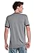 Apparel Globe Men's Core Cotton Ringer T-Shirt, Athletic Heather/Jet Black, Medium