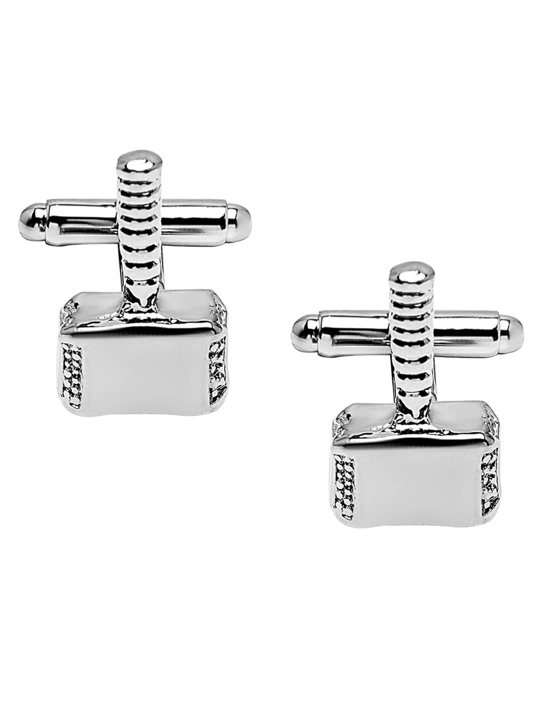 shining jewel - by shivansh Shining Jewel Elegant Fancy and Designer Silver Plated Hammer Design Cufflinks For Men (SJ_7190)-picture-25