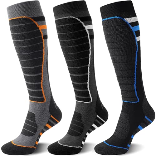 coclothy 3 Pairs Merino Wool Ski Socks
