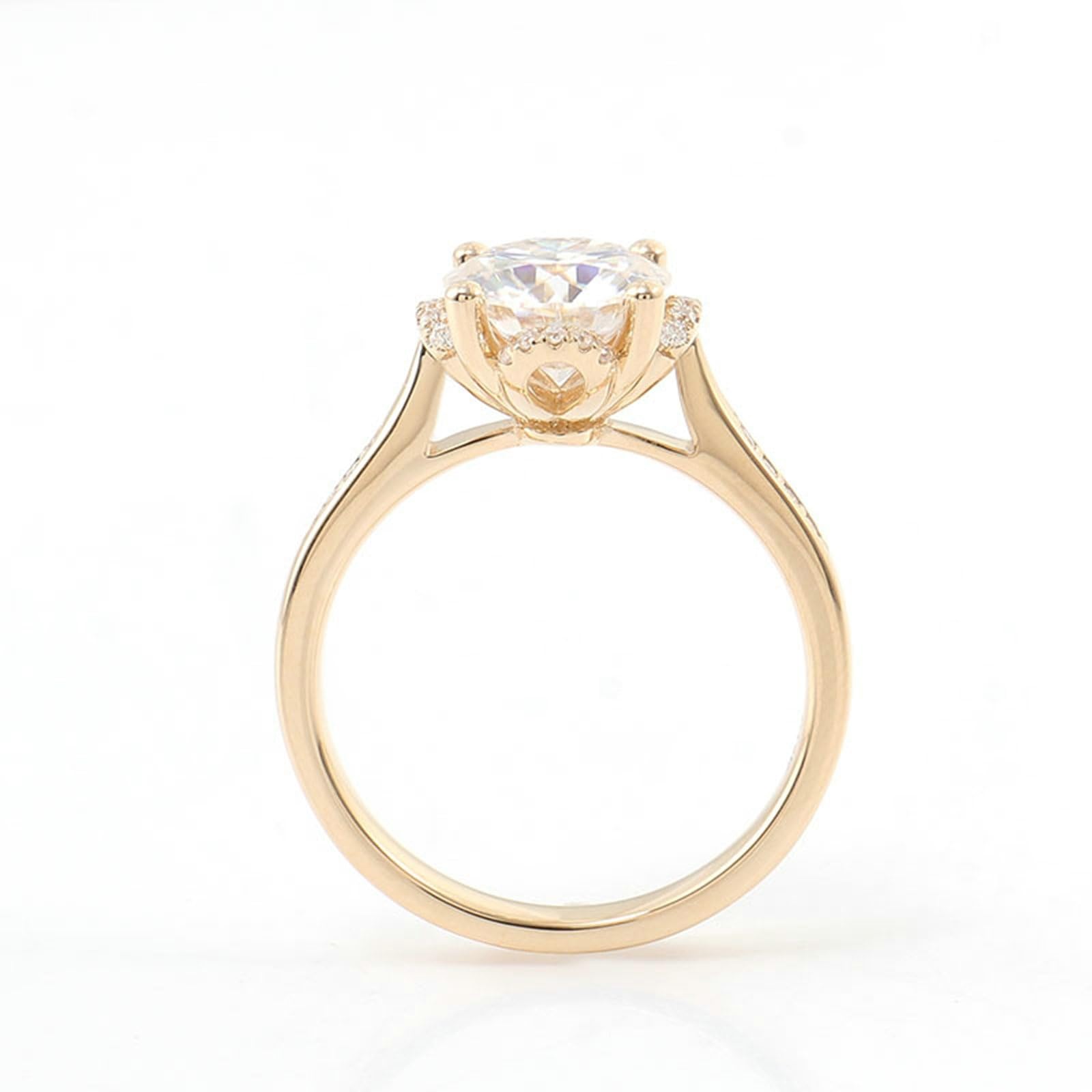 Obrączki ślubne z prawdziwego złota Moissanite 1ct D Color VVS1, pierścionek zaręczynowy, pierścionek z prawdziwego złota 375, pierścionek damski pierścionek ślubny, 9-karatowe żółte złoto