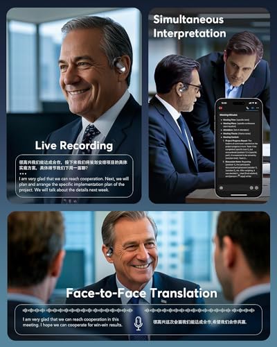 Image of Paekole AI Translation Earbud Real Time - 198 Languages Translator, 3 in 1 Ear Buds Audifonos Traductores Ingles Espanol 60H Wireless Earphones Bluetooth AI Headphone for Travel Meeting Learning