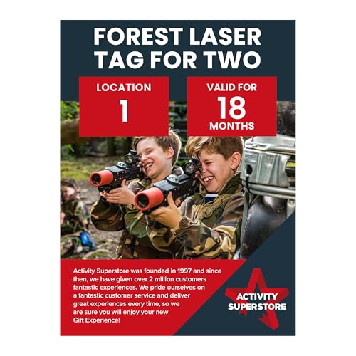 Activity Superstore Forest Laser Tag for Two, 18-month Validity, Experience Days, Laser Tag Gifts, Couples Gifts, Birthday Gifts