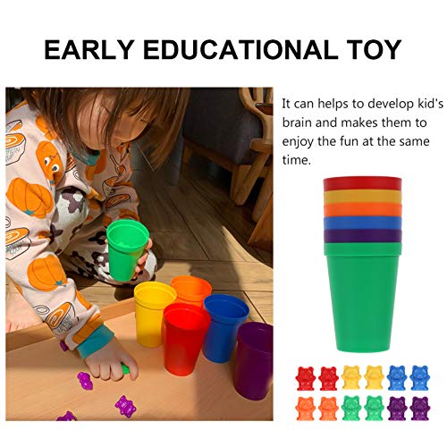 STOBOK 66 PeÃ§as Contando Brinquedos de Urso Contadores de Urso E Copos de ClassificaÃ§Ã£o Combinand