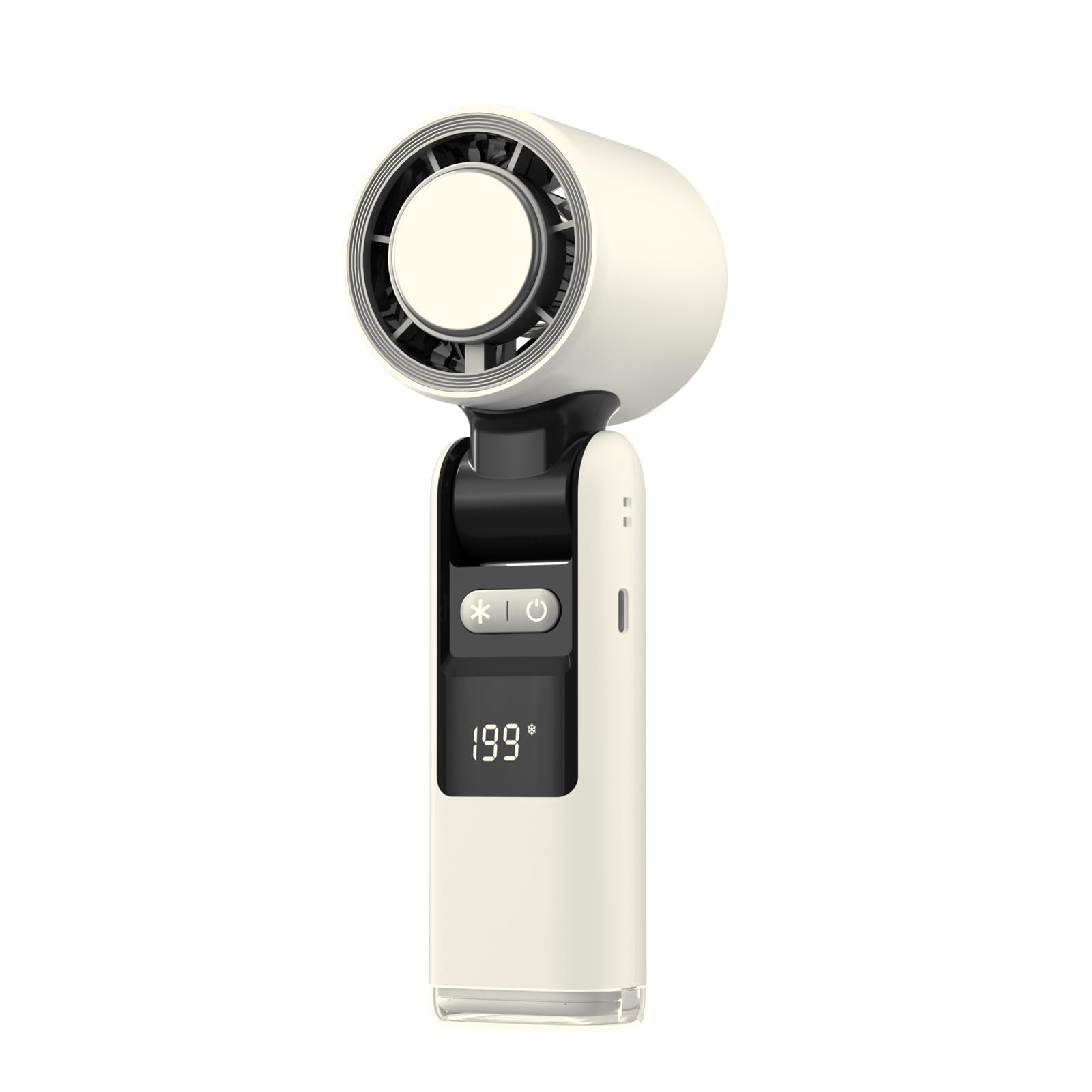 Anncain Multifunction Handheld Fan with Ice Cooling,Foldable Handheld Turbo Fan with Instant Cooling Plate & LED Light,5000mAh Rechargeable 199 Gear(White) — image 1