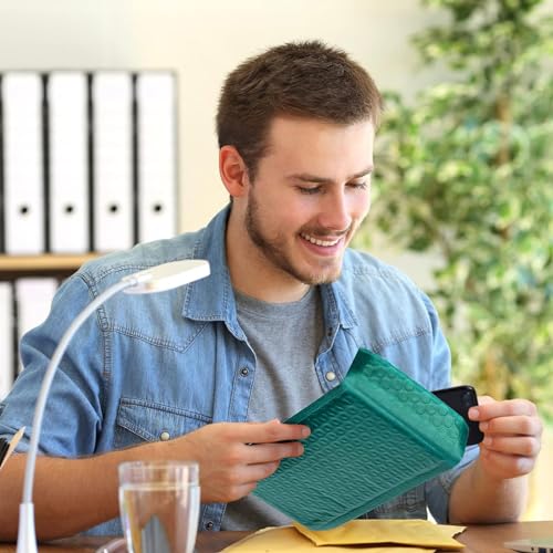 Image of Metronic Bubble Mailers 800 Pack 4x8 Inch Padded Envelopes Forest Green