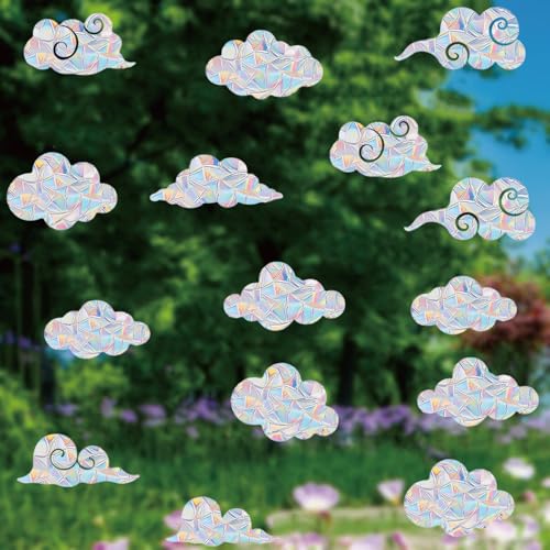 Window Stickers for Glass Privacy Cloud Window Decals for Bird Strikes Bird Protection Anti Collision Stickers for Stops Birds Flying in Windows 0221
