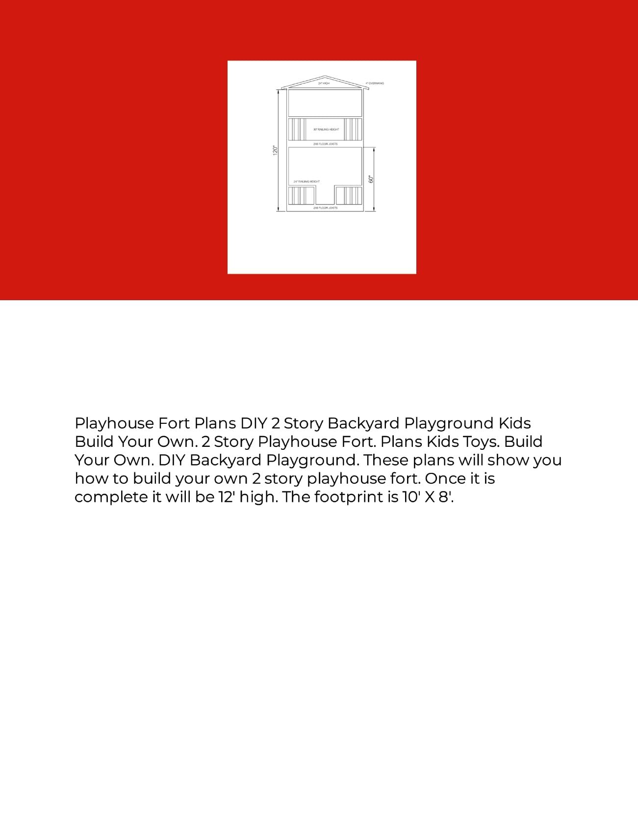 2 Story Playhouse Fort Woodworking Plans - Image 5