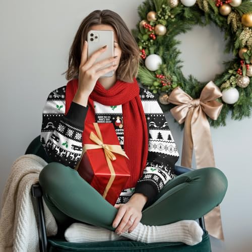 Image of 99TIMORO Funny Ugly Christmas Sweater for Men and Women, Holiday Pullover 2025, Novelty Crewneck Sweatshirt, Festive Gift