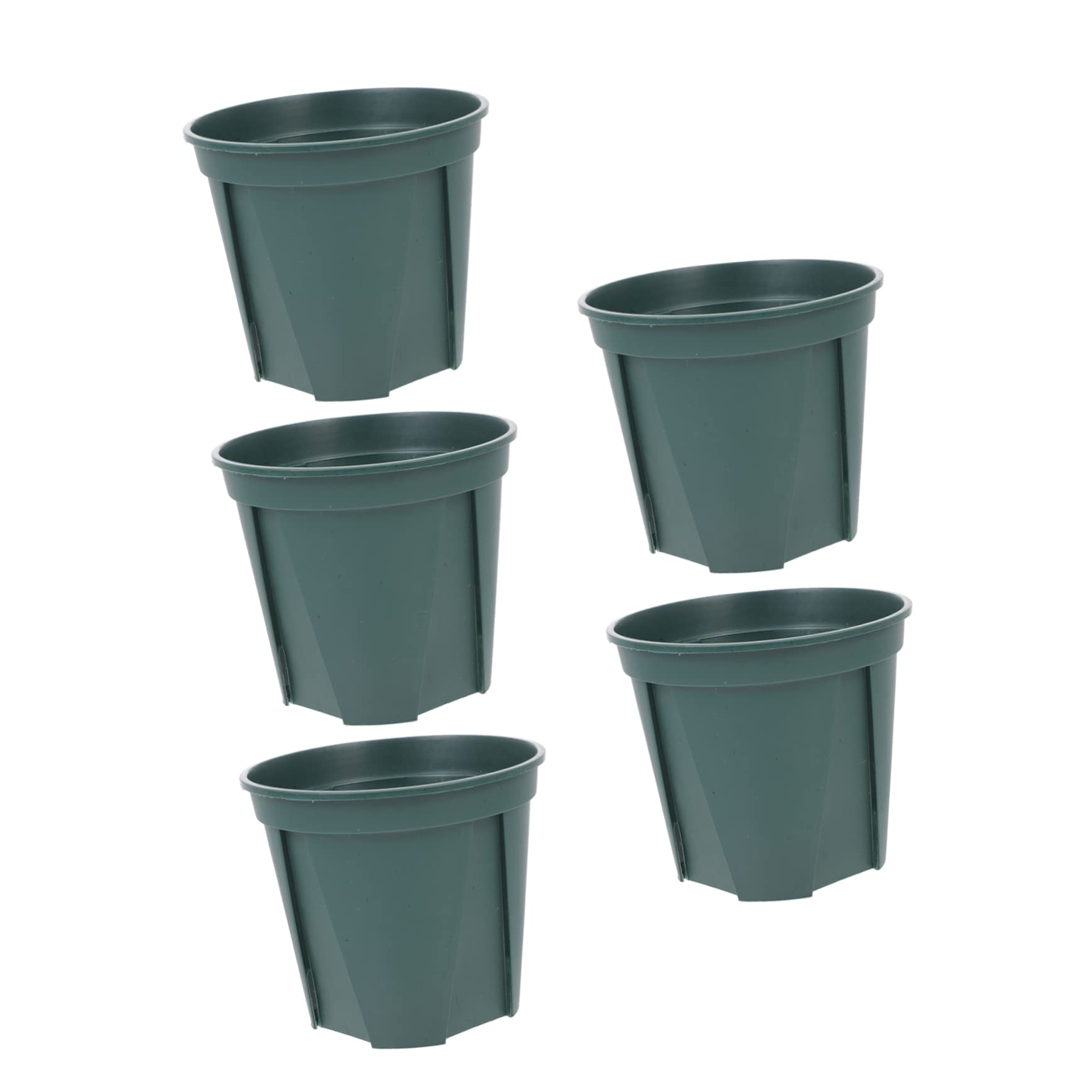 5 Pièces Lot de Pots de Fleurs Plastique Rond des Racines Respirant pour Plantes Vertes Intérieur Extérieur Jardin