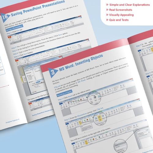 Image of Woodsnipe Computer Skills Book for Secondary Class 6, Age 10 to 11 with Multiple Choice Questions and Answer Keys | Learn Advanced MS Word and Powerpoint with Real Screenshots, Quiz & Tests