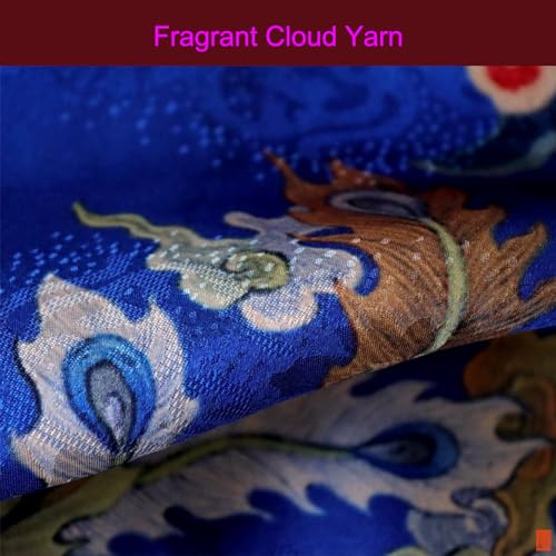 HangErFeng Women Scarf Silk Fragrant Cloud Yarn Square Phoenix Pattern Double Side Printed Shawl 895 onesize3