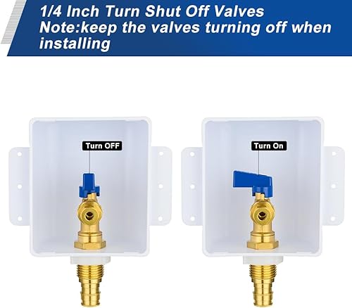 Miniatura 44 de EFIELD Caja de máquina de hielo premium, entrada Pex de 1/2 pulgada, válvula de bola de 1/4 de giro instalada con pararrayos de martillo de agua