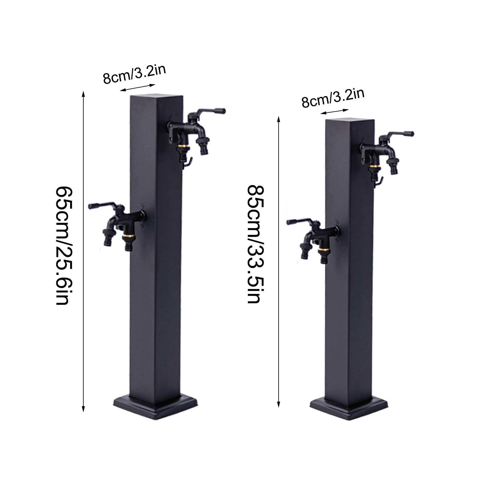 Robinet extérieur en Acier Inoxydable - Robinet de Jardin antigel de 85 cm (33,5 Pouces) - Jet d'irrigation Goutte à Goutte en résine résistante aux intempéries - 65 cm (25,6 Pouces), Robust