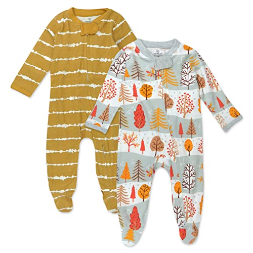 Image of HonestBaby Baby Sleep N' Play One-Piece Zip-Front Footed Organic Cotton Pajama Sleeper