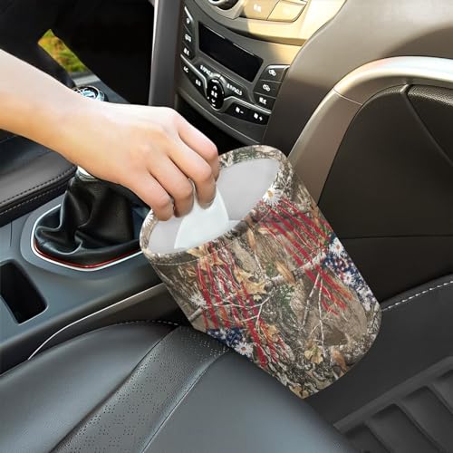Image of Camo Car Trash Bin Folding Vehicle Garbage Small Mini Can Travel Garbage Organizer Bag Accessories