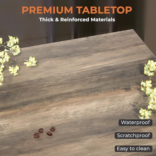 Image of GreenForest Living Room Coffee Table with 2 Tier Storage | X Metal Frame Square Center Table with Seamless One-Piece Tabletop,27.55 inch Sofa Table,Scratch-resistant,Gray Wash
