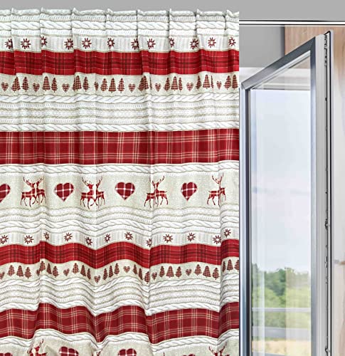 Tex family Tenda tendaggio confezionata Made in Italy cm. 150x280 per Tutti i Tipi di Bastone e binari Tirolese Coassolo Rosso