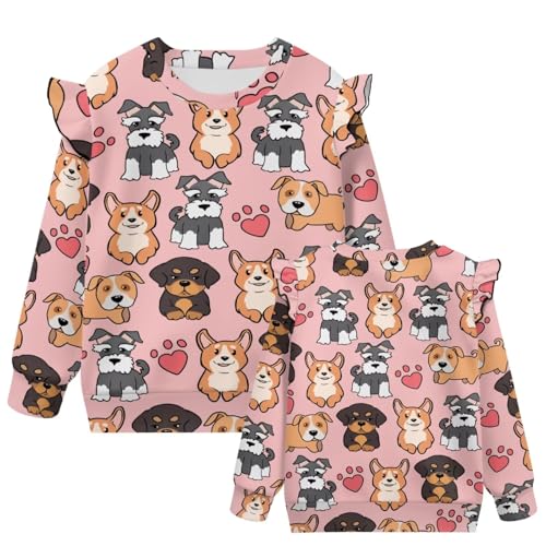 GePrint Girls Crewneck Sweatshirt Washable Toddler Girl Sweatshirt Clothes Outfit Comfortable Loose Tops for Girl 1-8 Years