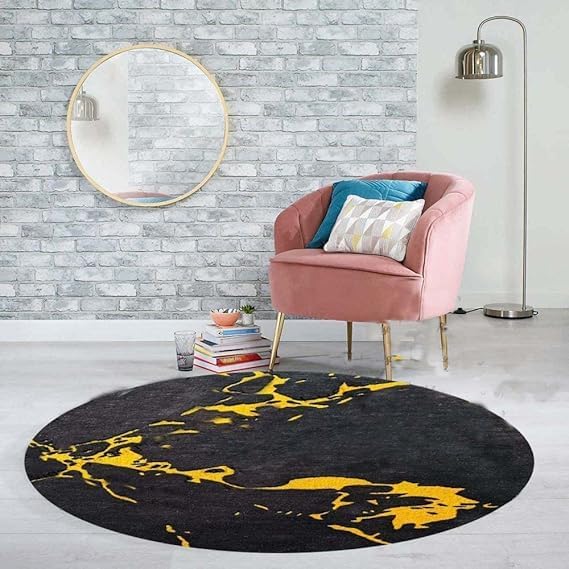 Image of Handmade Pure Woollen Carpet Collection for Hall with 1.0 inch inch Thickness 7 X 7 Feet - Round DGR10