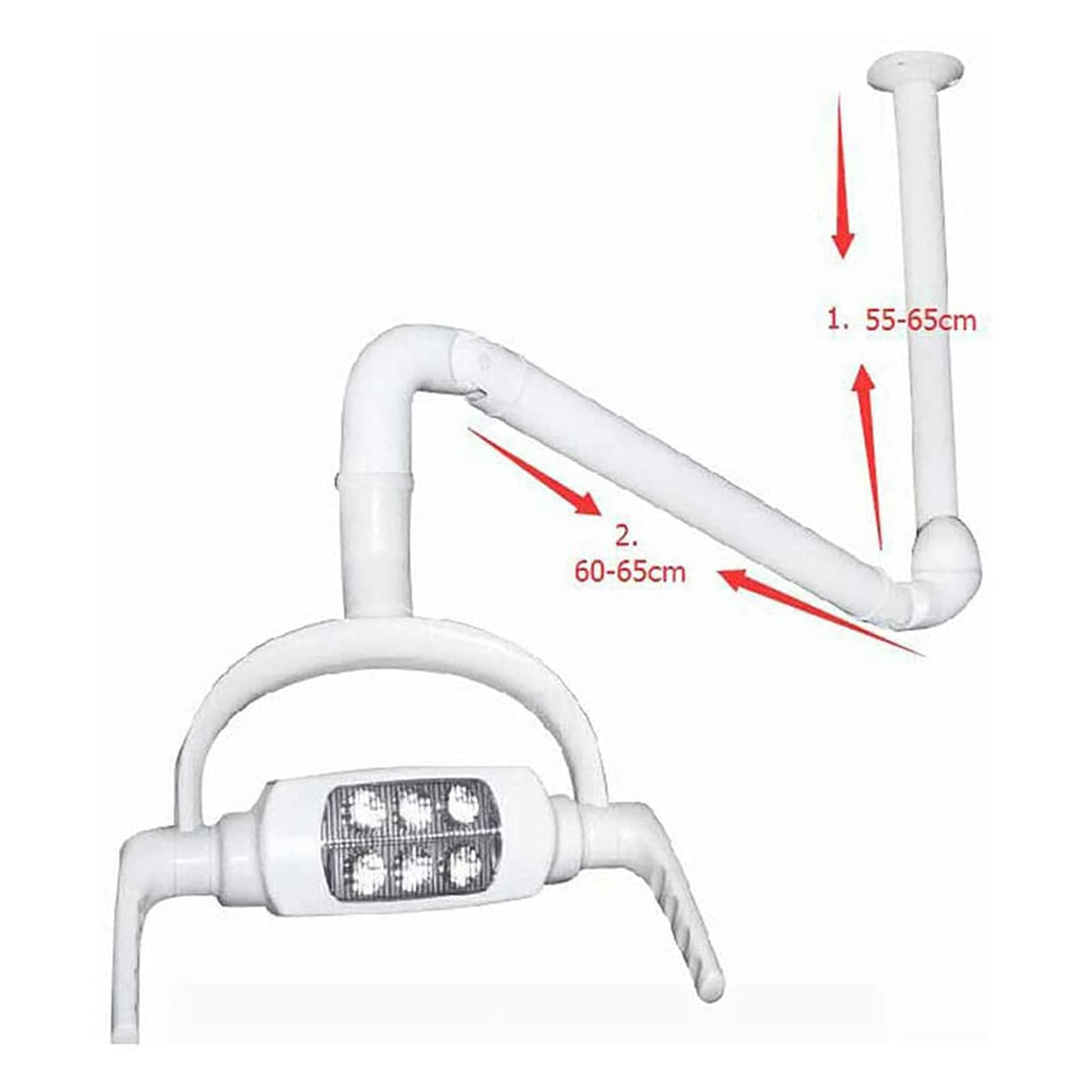SenhE An der Wand Montierte Dentalleuchte, LED-Operationsleuchte für Zahnarztstuhl, Display-Zahnarzt-Operationslampe, Mehrfach Winkelverstellbar, für Schönheits-, Zahn