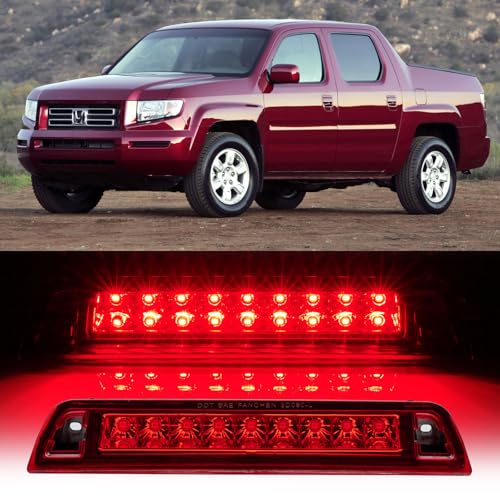 Image of Third 3rd Brake Light LED for 2006-2014 Honda Ridgeline, High Mount Rear Brake Lights Assembly for 06-14 Ridgeline, Waterproof Center Cab Lamp Stop Light (RED)