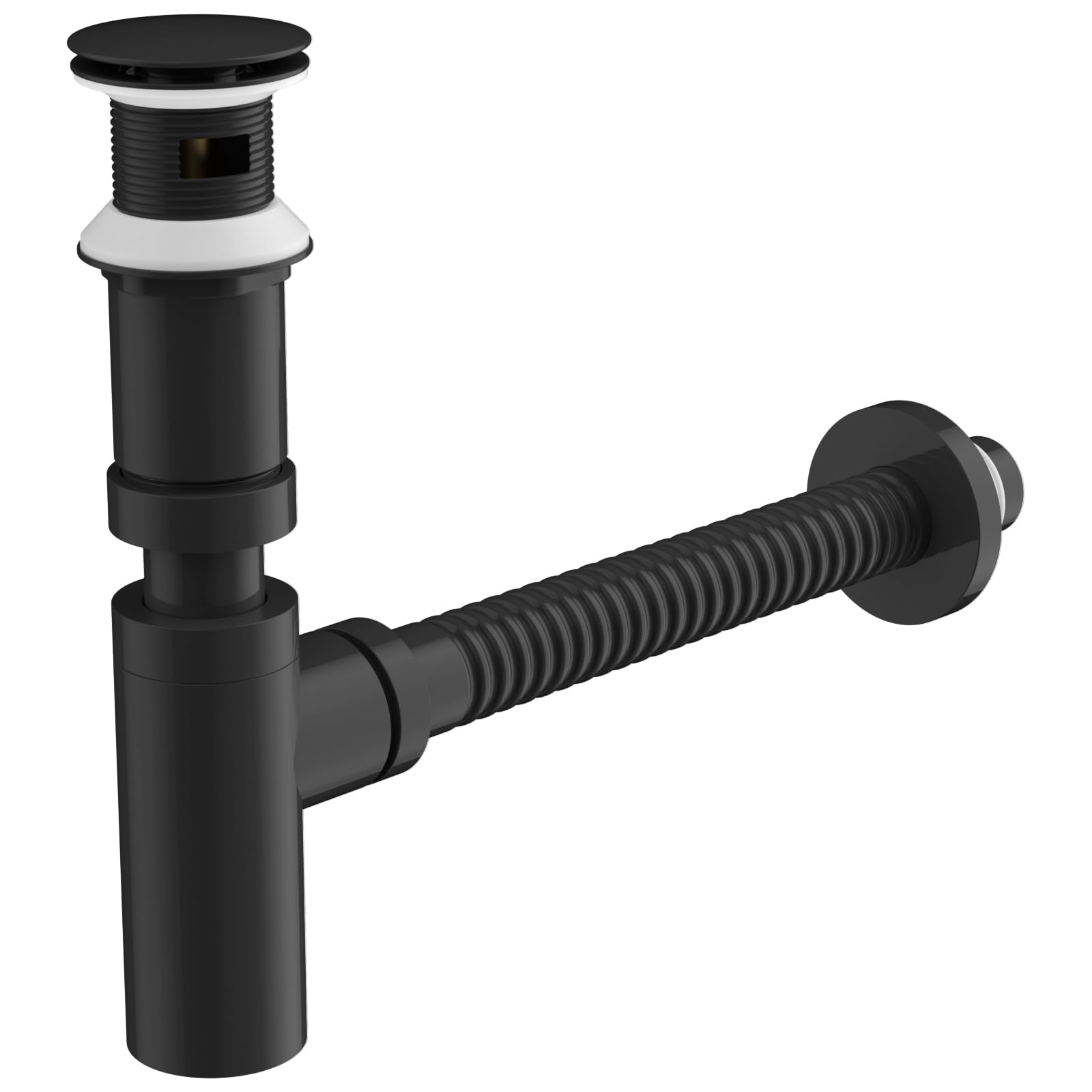 Hibbent Bathroom Sink Bottle Trap with Pop Up Plug, G1 1/4'' (40.4mm), Basin Waste Pipe Kit (for Basins with an Overflow)