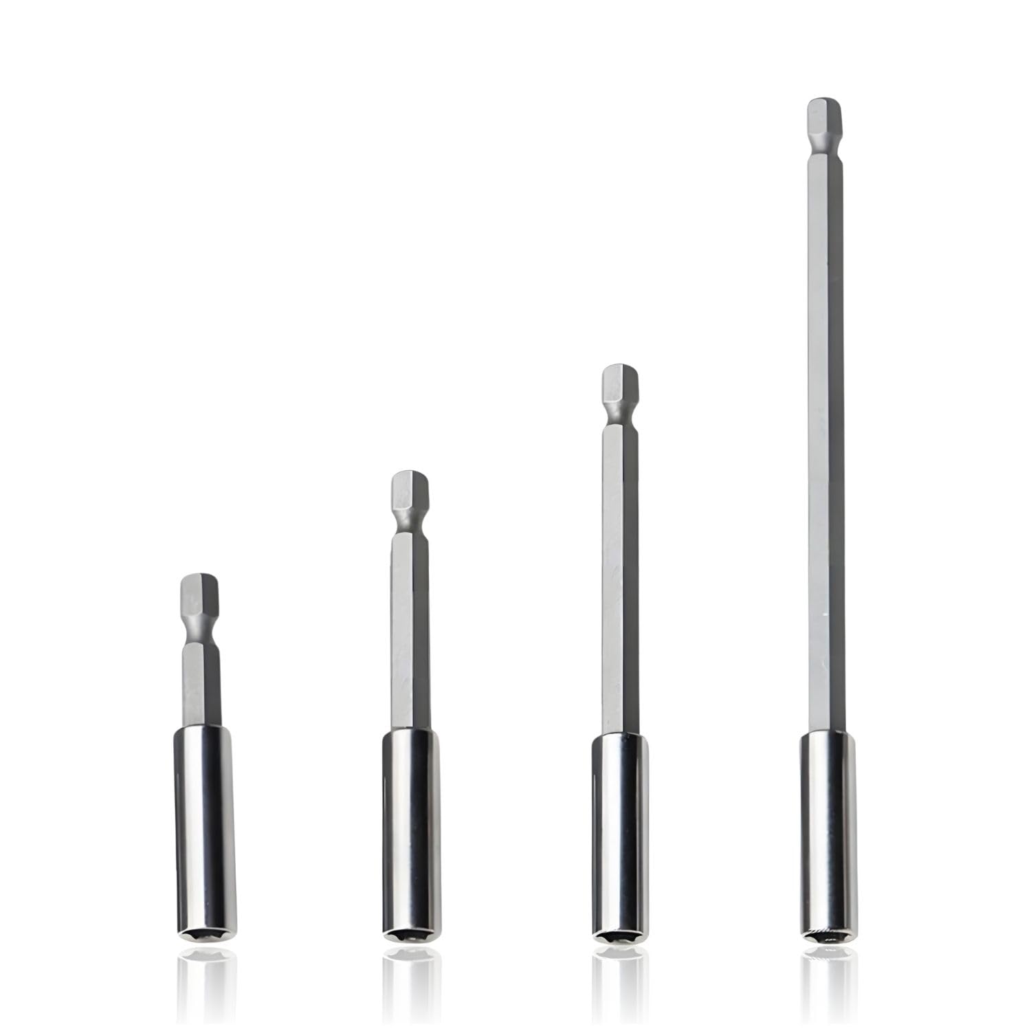 4 Prolunghe per Punte (60/75/100/150mm) - Portapunte Lungo Esagono 1/4" Antiscivolo per Cacciavite/Avvitatore/Trapano