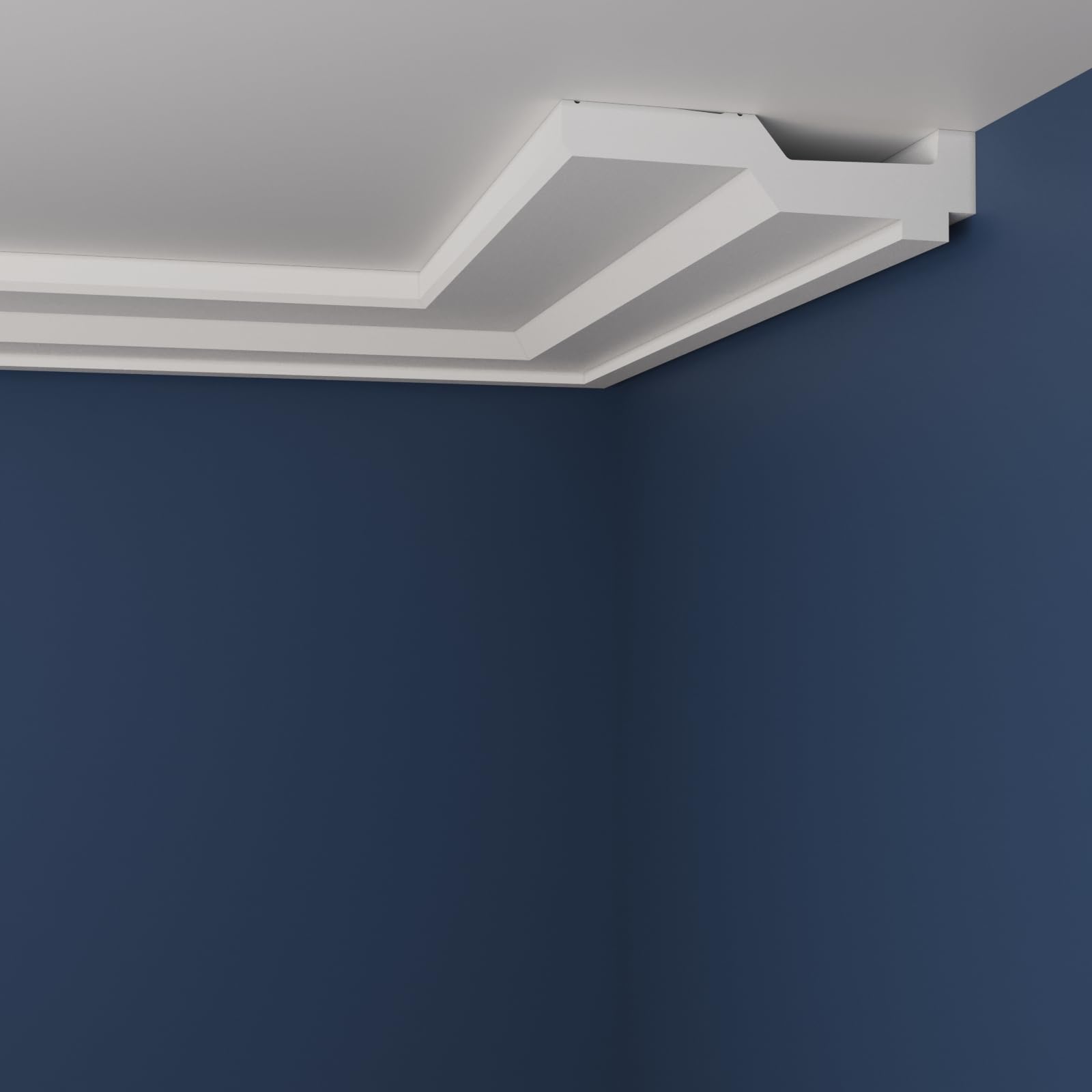 WOLDECOR Premium XPS Coving Cornice – Lightweight Decorative Coving for Ceilings, Durable Cornice Moulding Trim, Paintable XPS Ceiling Coving for Modern Home Interiors (WM07, 16 Meters)