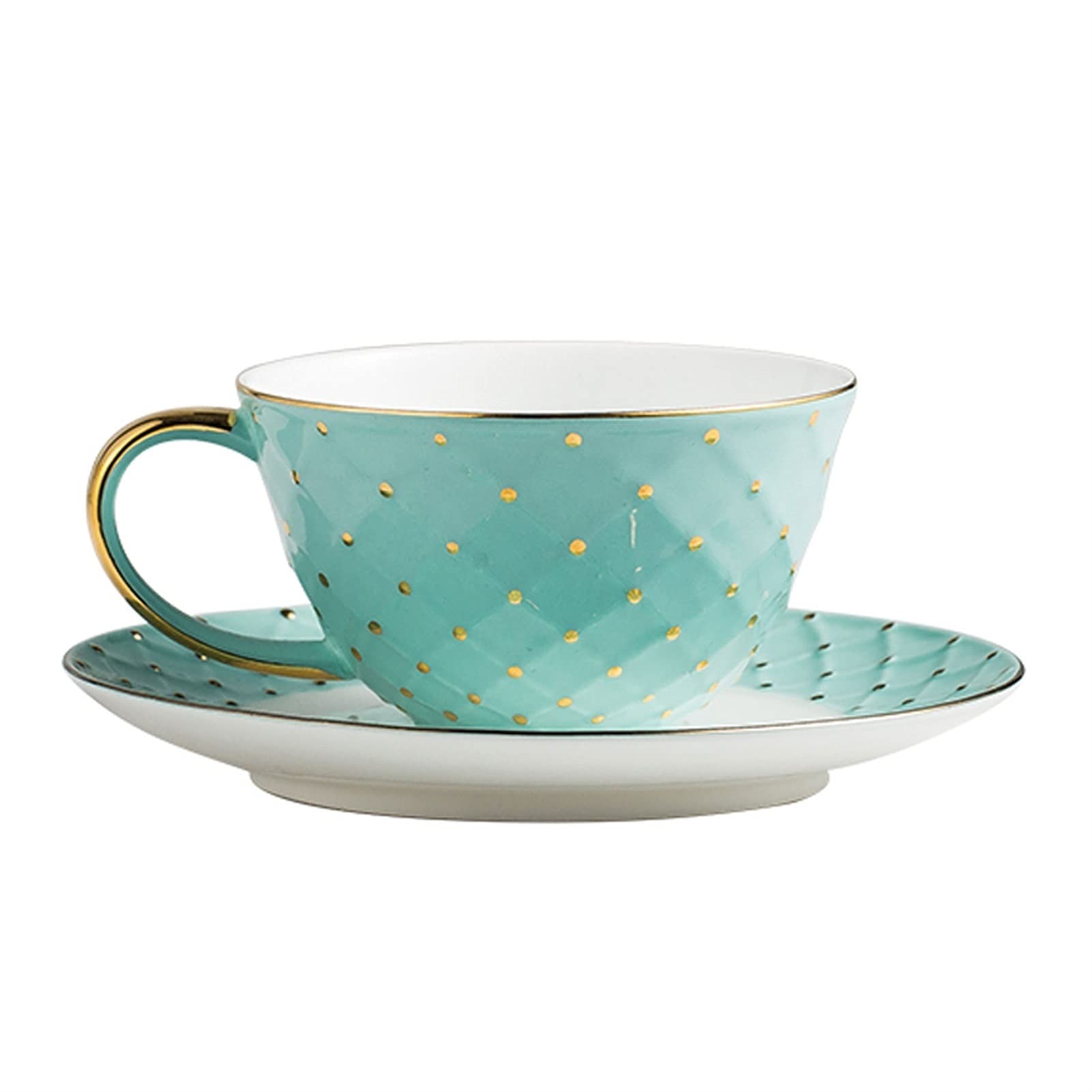 Kubek do kawy, filiżanka do herbaty filiżanki do espresso z porcelany kostnej - 6,1 uncji Demitasse filiżanki i spodki porcelanowe filiżanki do cappuccino (A)