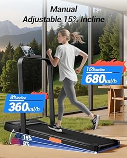 Walking Pad Treadmill with 15% Incline 2.5HP Foldable Under Desk Walking Pad for Home and Offce 300LBS Weight Capacity 0.6-6.2MPH Compact Treadmill with Remote Control
