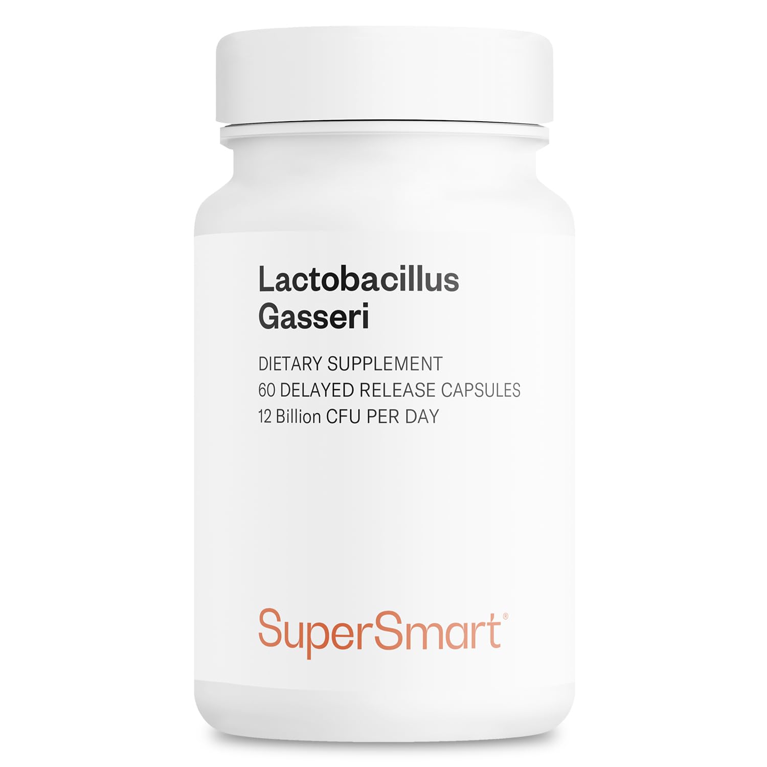 Supersmart - Probiotic Strain - Lactobacillus Gasseri - Optimal Delivery of 6 Billion Micro-Organisms (cfu) Per Day - Restores The Balance of intestinal Microflora | Non-GMO & Gluten Free - 60 Dr Caps