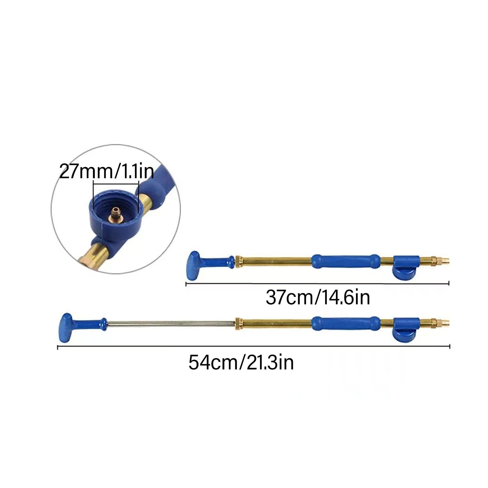 Hand Pressure Watering Wand, Stainless Steel Copper Plant Watering Wand Pulling Spray Rod with Hose for Cleaning, Watering Plants, Yards (Single Headed)