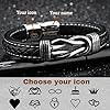 AAQ Personalised Infinity Knot Bracelet for Man Engraved Braided Leather Name Bracelets, To My Son/Man/Dad Bracelet Gifts for Birthday Valentine's Day Father's Day (01-Black) #3