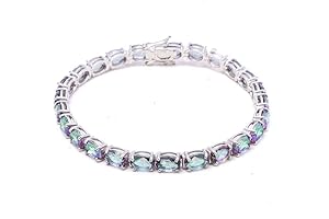 Natural Mystic Topaz Bracelet: A Sterling Silver Symphony of Elegance