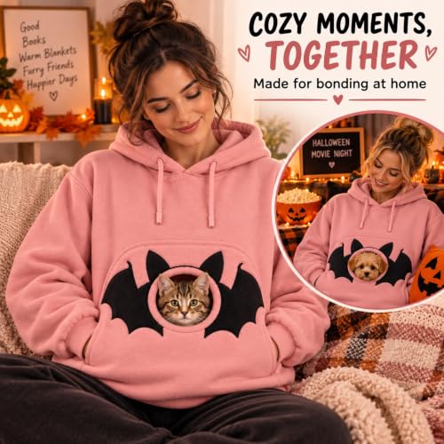 Halloween Dog Hoodie Cat Pet Hoodie With Pouch Pumpkin Cat Carrier Sweaters - image 3