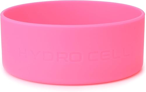 Miniatura 5 de HYDRO CELL Botella de agua de acero inoxidable con sorbete y tapa ancha de boca (blanco/rosa, 40 onzas con funda inferior de silicona protectora,