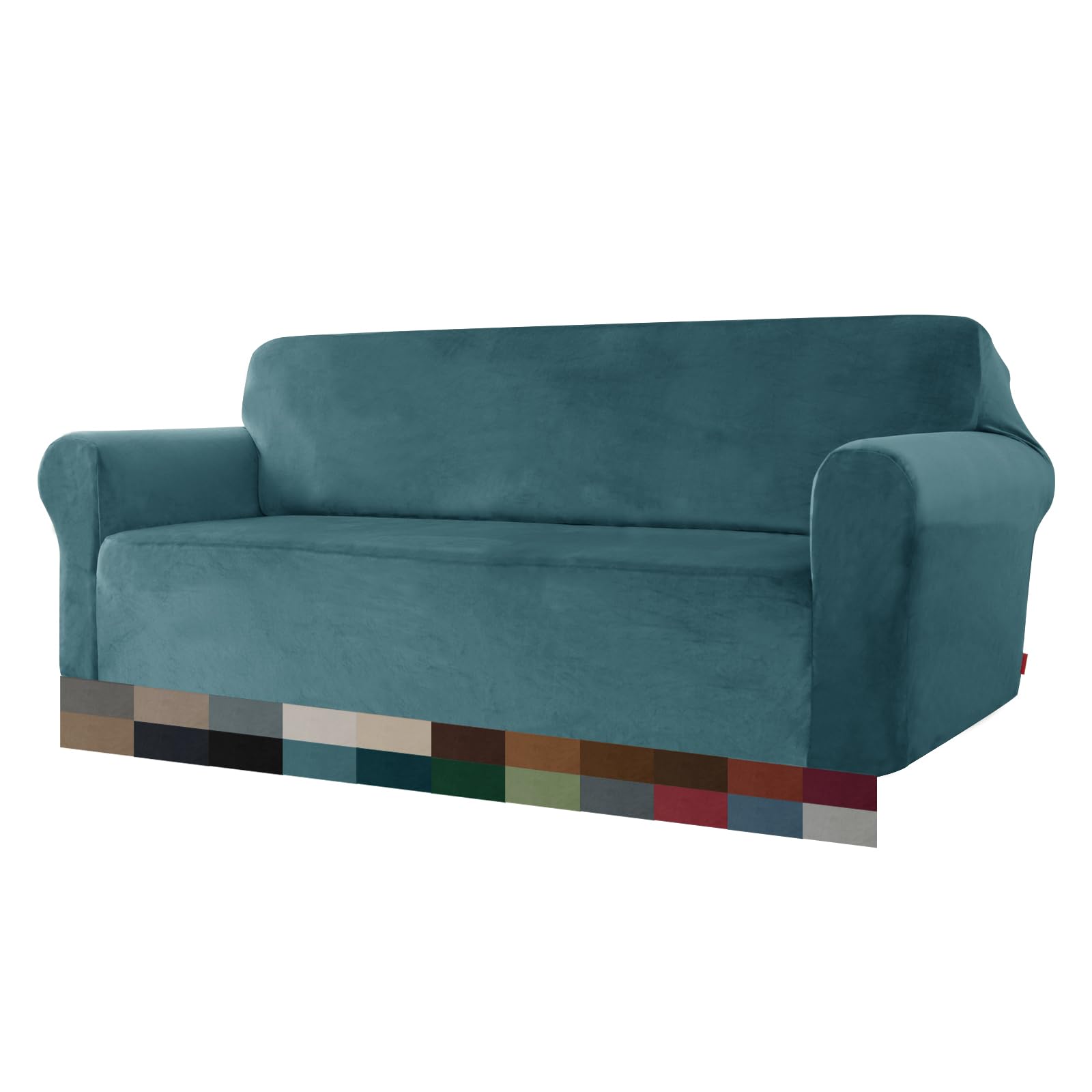 SYLC Funda De Sofá Elástica Terciopelo, Sofá De Cubiertas Antideslizante con Reposabrazos, Sofá Protector Gatos Arañazo Y Perros Mascotas (Blue,X-Large Sofa 246-267cm)