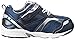TSUKIHOSHI 3022 SPORT Strap-Closure Machine Washable Baby Sneaker Shoe with Wide Toe Box and Slip-Resistant, Non-Marking Outsole, Navy/Silver - 5 Toddler (1-4 years)