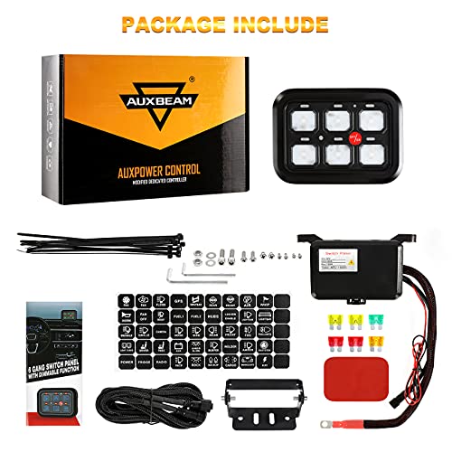 Top New Auxbeam 6 Gang Switch Panel, Universal Circuit Control Relay