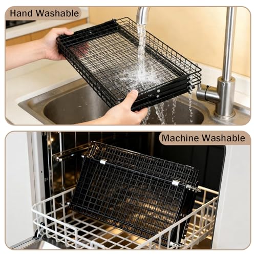 Vurlexat 4-Tier Collapsible Cooling Rack for Baking, Non-Stick Wire Cake Stand, Space-Saving Foldable Cookie Racks, Heavy-Duty Kitchen Accessories for Muffins, Cookies, Pizza - Image 6