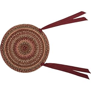 VHC Brands Cider Mill Jute Chair Pad Set of 6, 6 Count (Pack of 1), Red VHC Brands Cider Mill Jute Chair Pad Set of 6 6 Count Pack of 1 Red