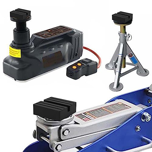 Image of 2 Packs Square Jack Pad, Black Anti-Slip Rail Adapter Support Block, Slotted Frame Rubber Frame Rail Protector