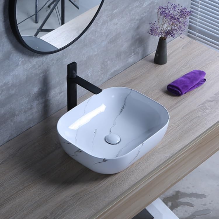 Umywalka Nablatowa, Umywalka Nablatowa Łazienkowa, Ceramiczna Umywalka Nablatowa, Umywalka Nablatowa, Umywalka Łazienkowa, Umywalka Artystyczna, Okrągła, Prosta, Modna Um