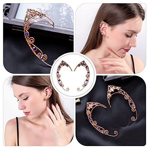 Generic 2Pcs Elf Ear Cuffs Pearl Beads Earring Handcraft Clip On Cuff Wrap Filigree Earrings Fairy Christmas Costume Cosplay Wedding Filigree Fairy Elven Cosplay Costume (Dy3P152Oo47Am7B0097Ggm92) #TOP7