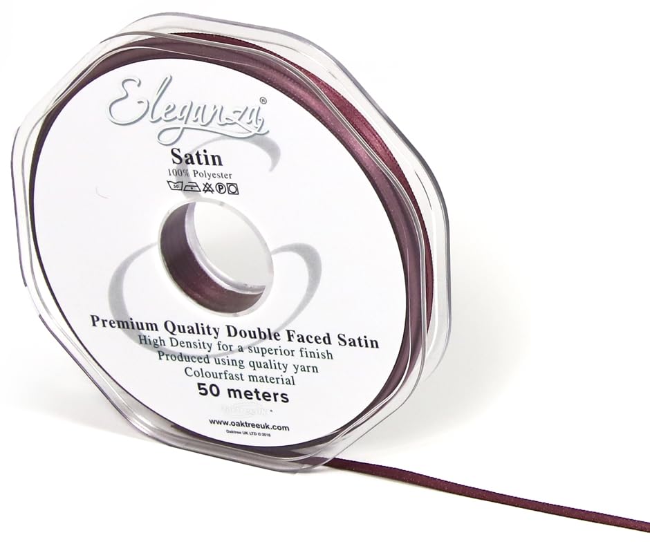 Eleganza Double Faced Satin 3mm x 50m Vintage Rose No.89